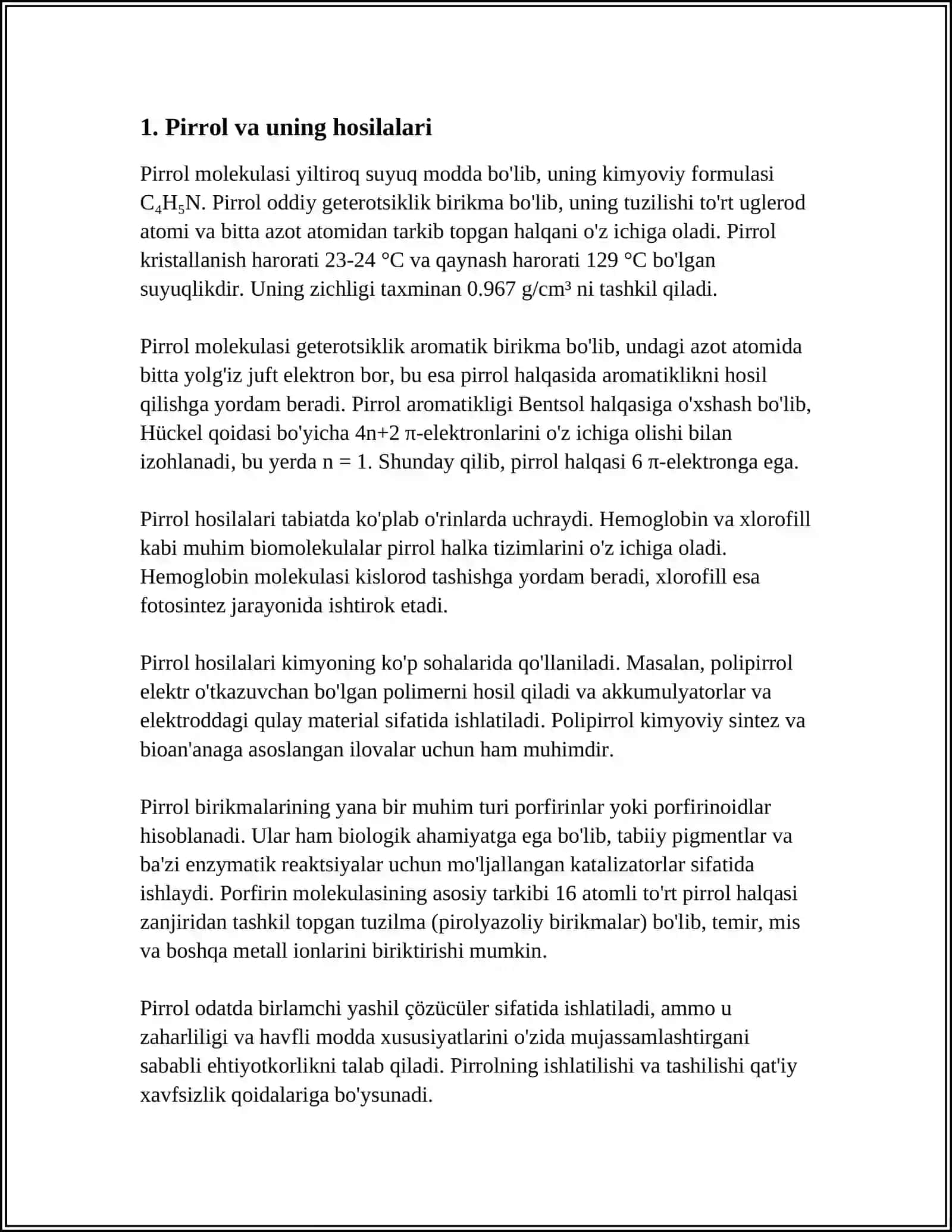 PIRROL VA PIRROLIZIDIN QATORI MODDALAR 3