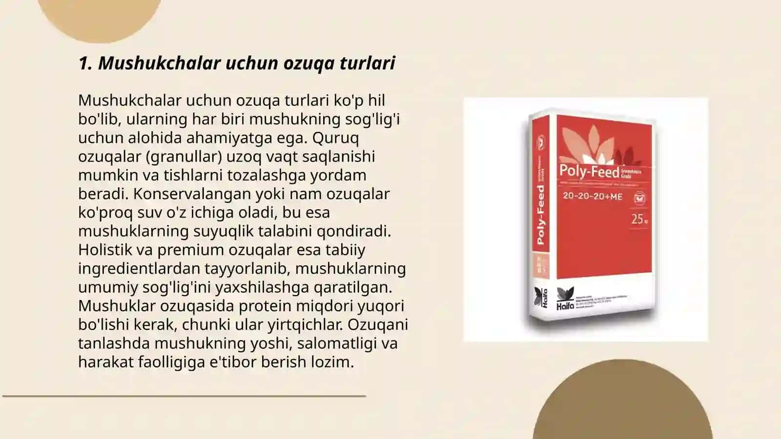 Mushukchalar uchun omuxta yem maxsulotlari 3