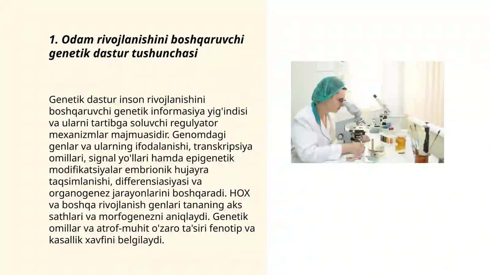 Odam rivojlanishini genetik dasturi 3
