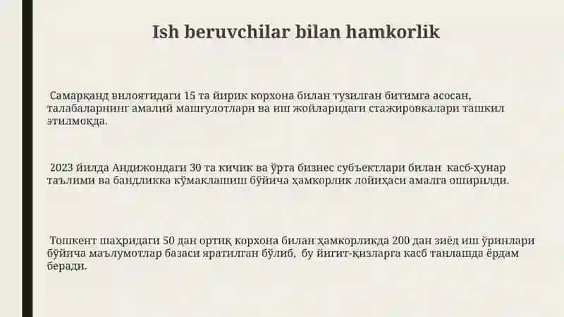 Kasb hunarga yo‘naltirish tashxis markazlarinig faoliyati 3