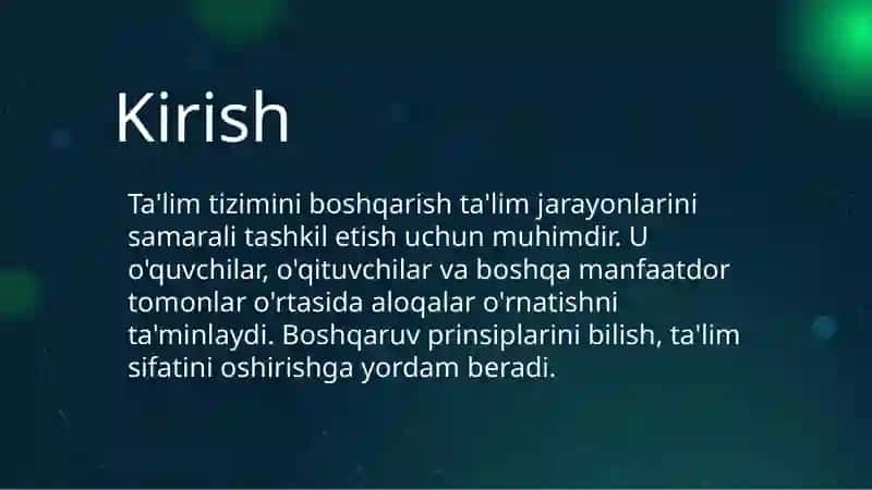 Ta'lim tizimini boshqarishning asoslari 3
