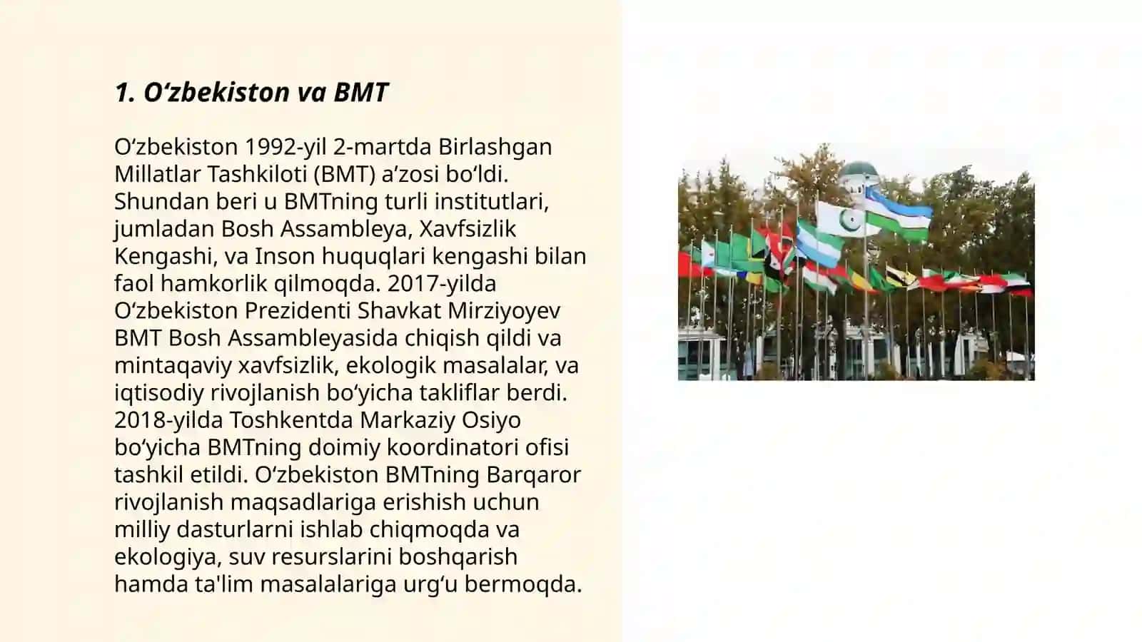 Oʻzbekistonning xalqaro tashkilotlar bilan hamkorlik aloqalari 3