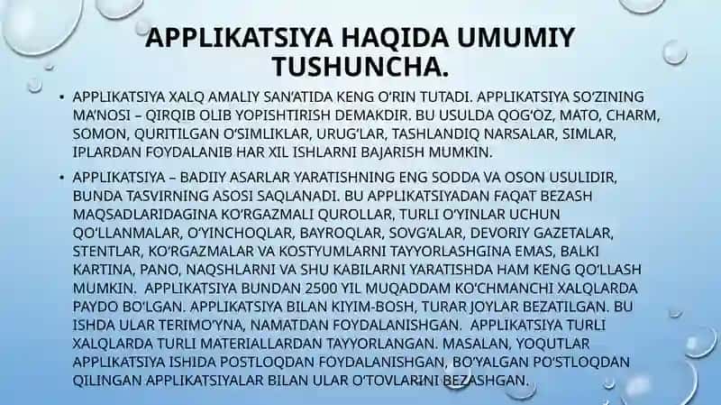 TASVIRIY FAOLIYAT FANIDAN Tayyorlagan taqdimoti 3