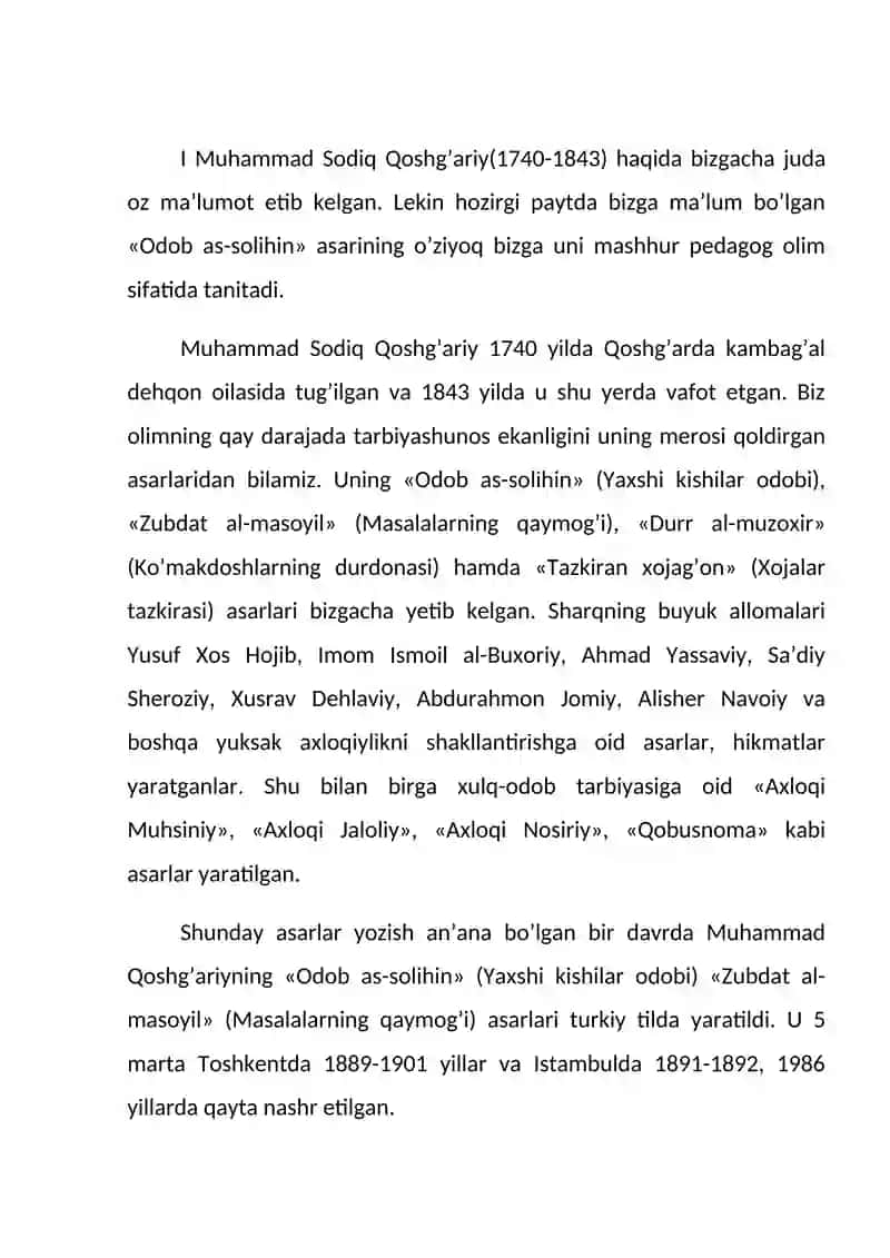 Muhammad Sodiq Qoshg’ariyning pedagogik qarashlari 3