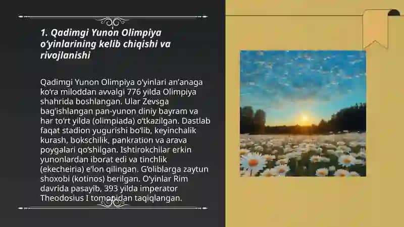 Qadimgi Yunon Olimpiya O‘yinlari Tarixi 3