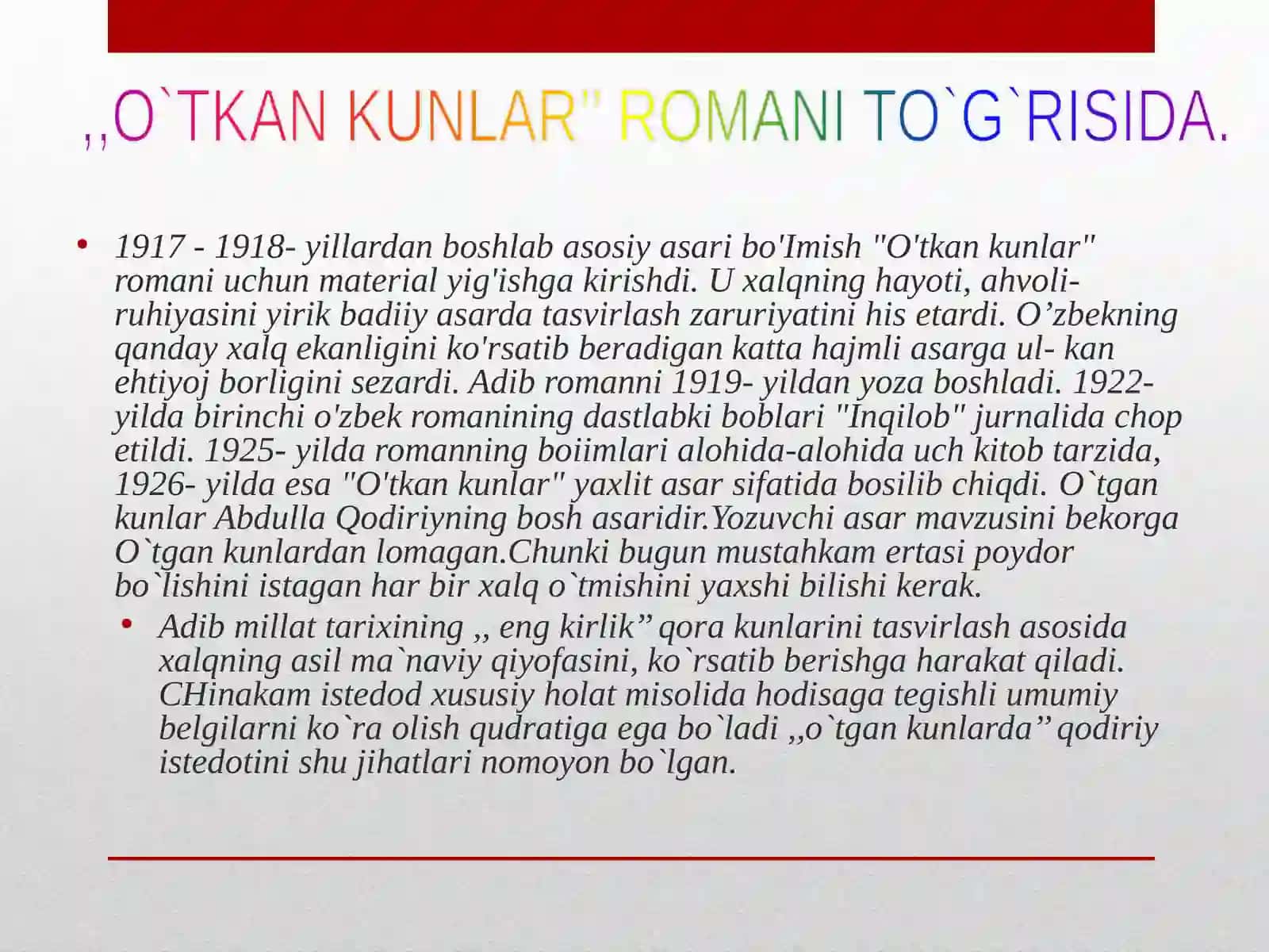 O’TKANKUNLAR 3