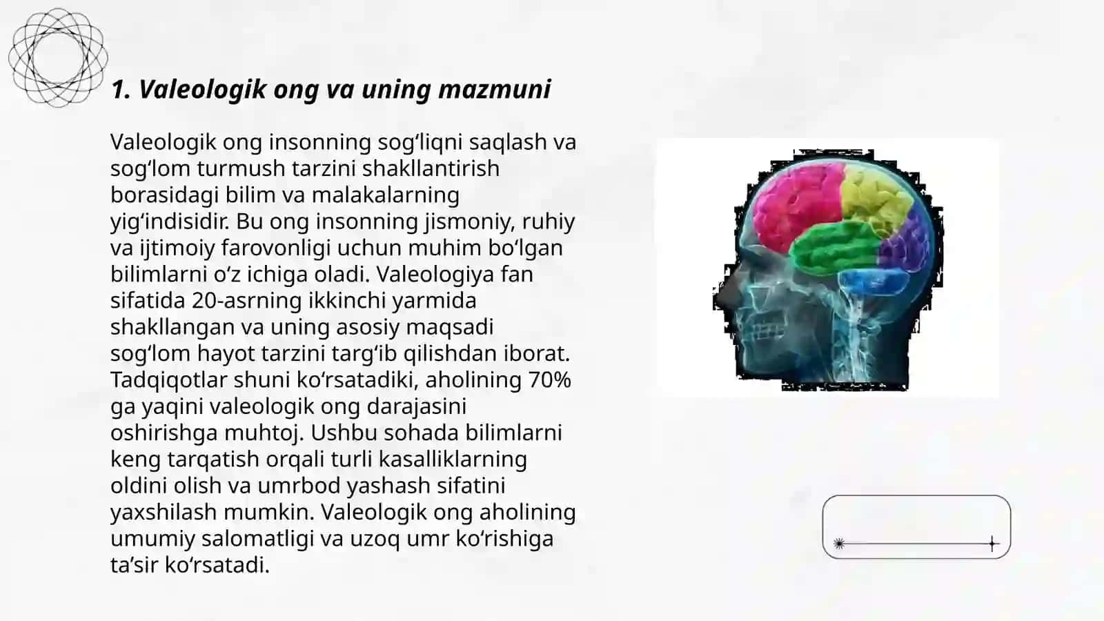 Valeologik ong va uning mazmuni 3