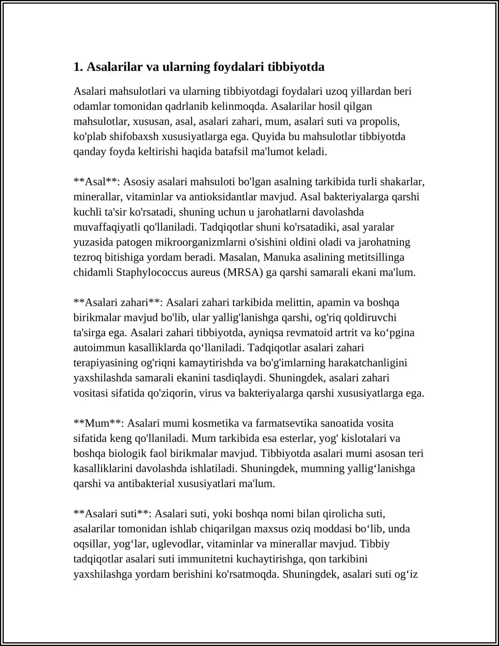 TIBBIYOTDA FOYDALI HASHORATLAR 3