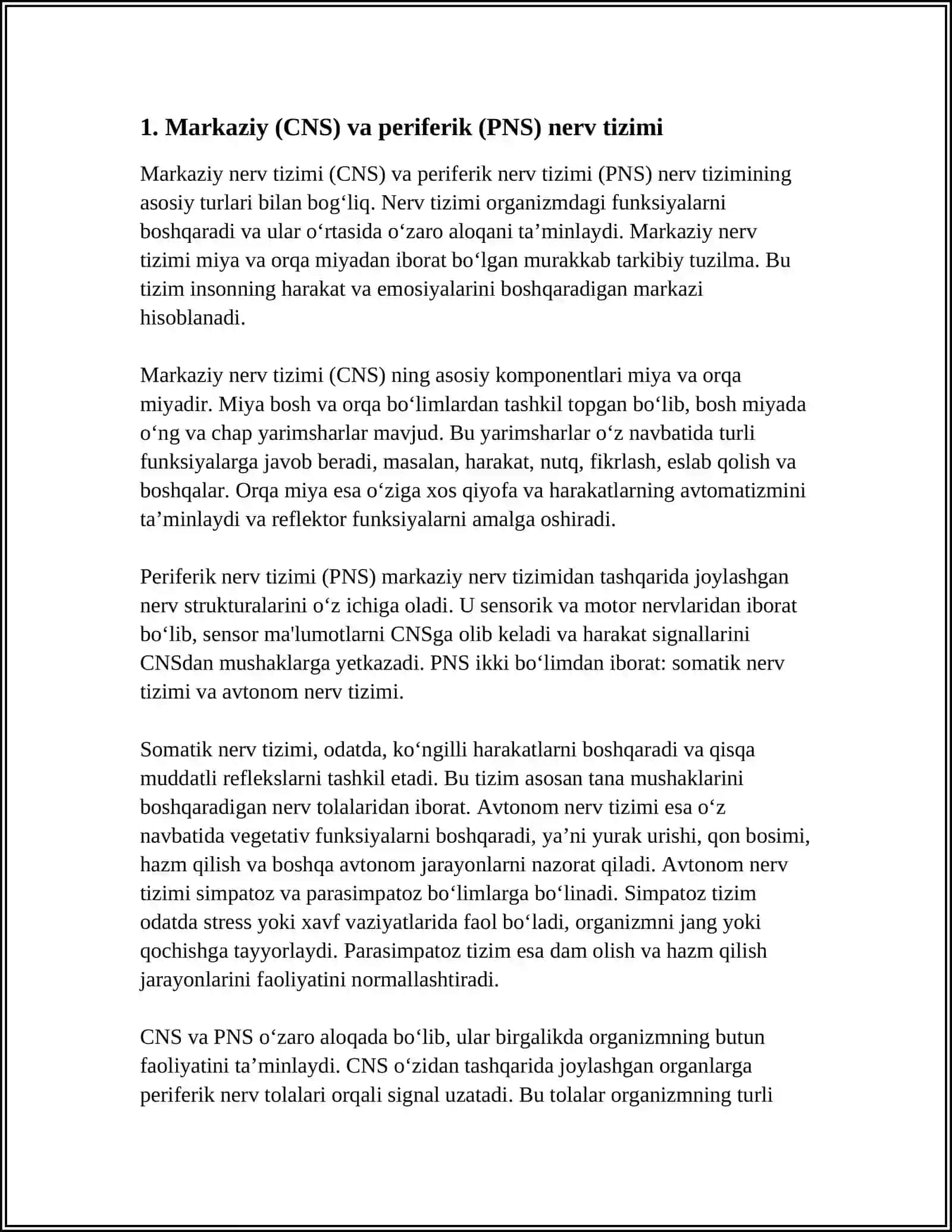 NERV TIZIMINING TURLARI 3