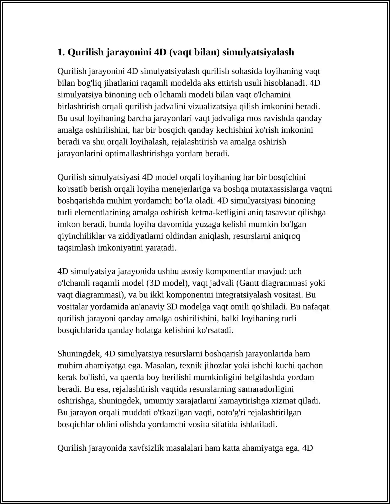 QURILISH SIMULYATSIYASI 3