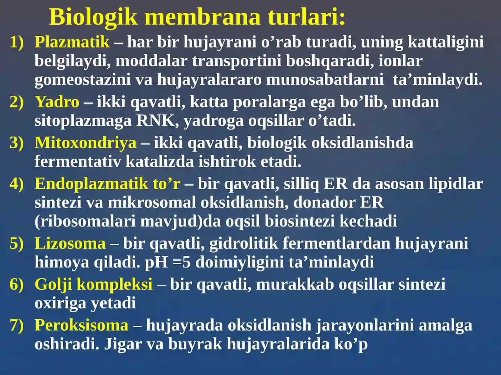 Hujаyrа mеmbrаnаlаrining tuzilishi	va vazifalari 3