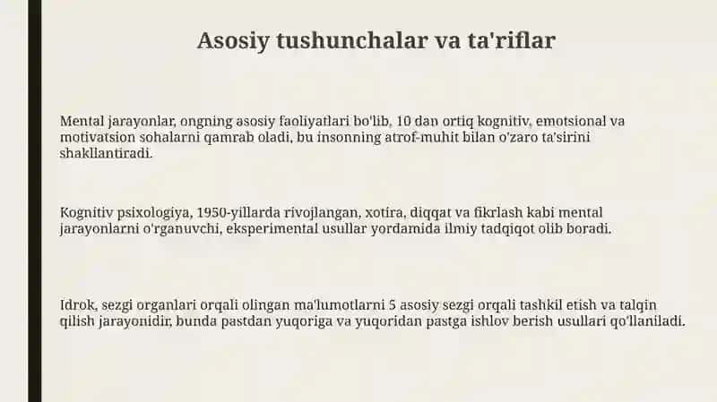 Mental jarayonlar va ularning o'zgaruvchanliklari 3