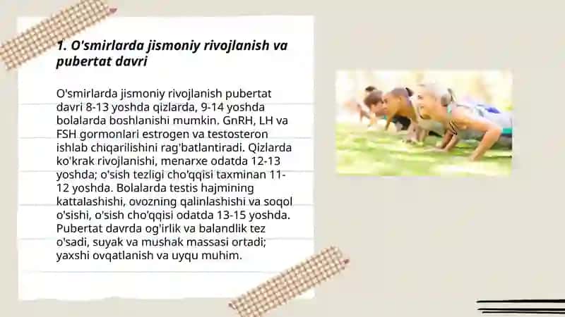 O'smirlar Salomatligi 3
