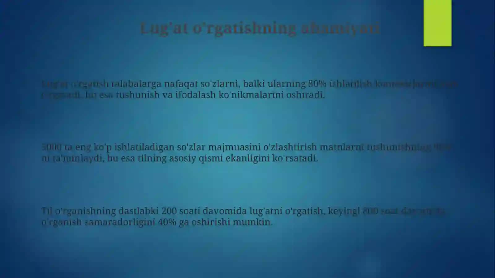 Leksikani oʻrgatish 3