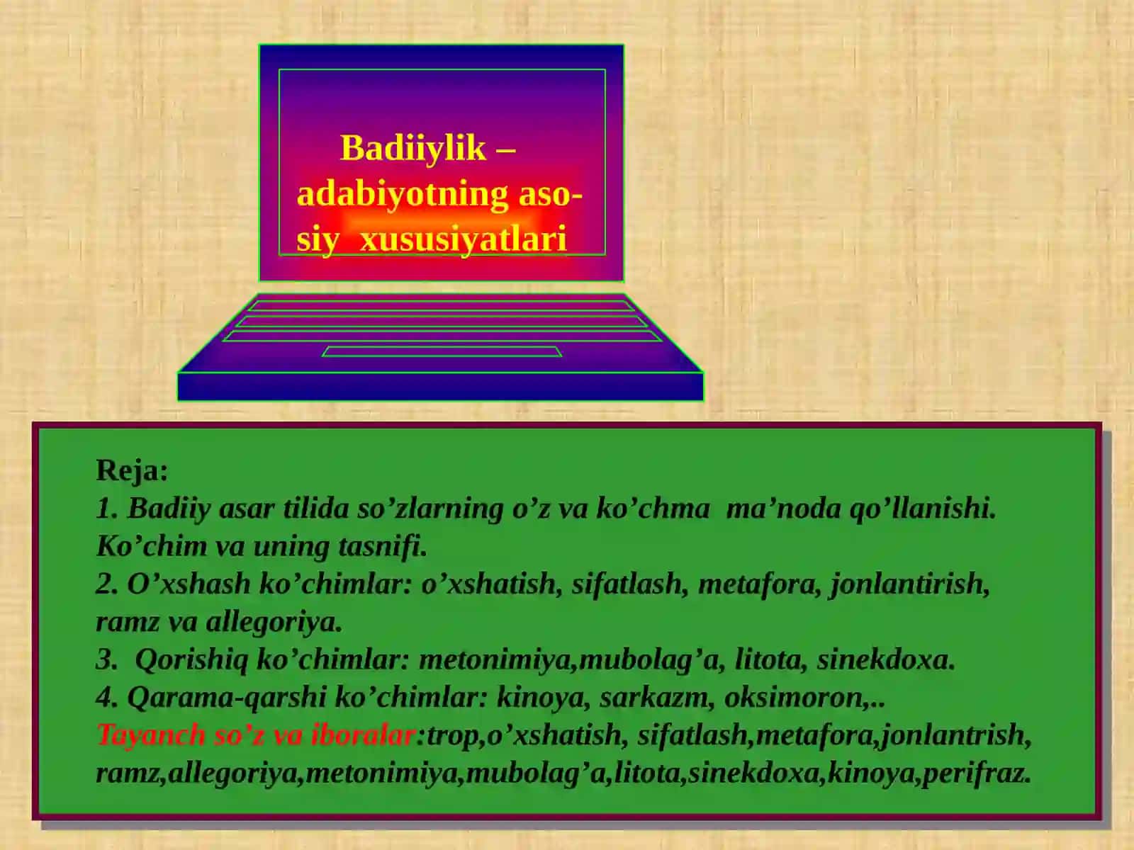 Badiiylik–adabiyotningasosiyxususiyatlari 3