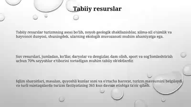 Turistik resurslarning turlari 3