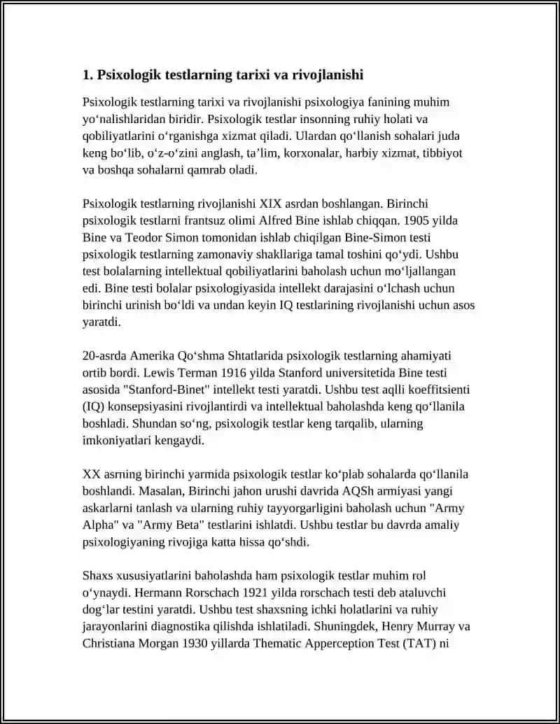 PSIXOLOGIK TESTLAR VA ULARNING IMKONIYATLARI 3
