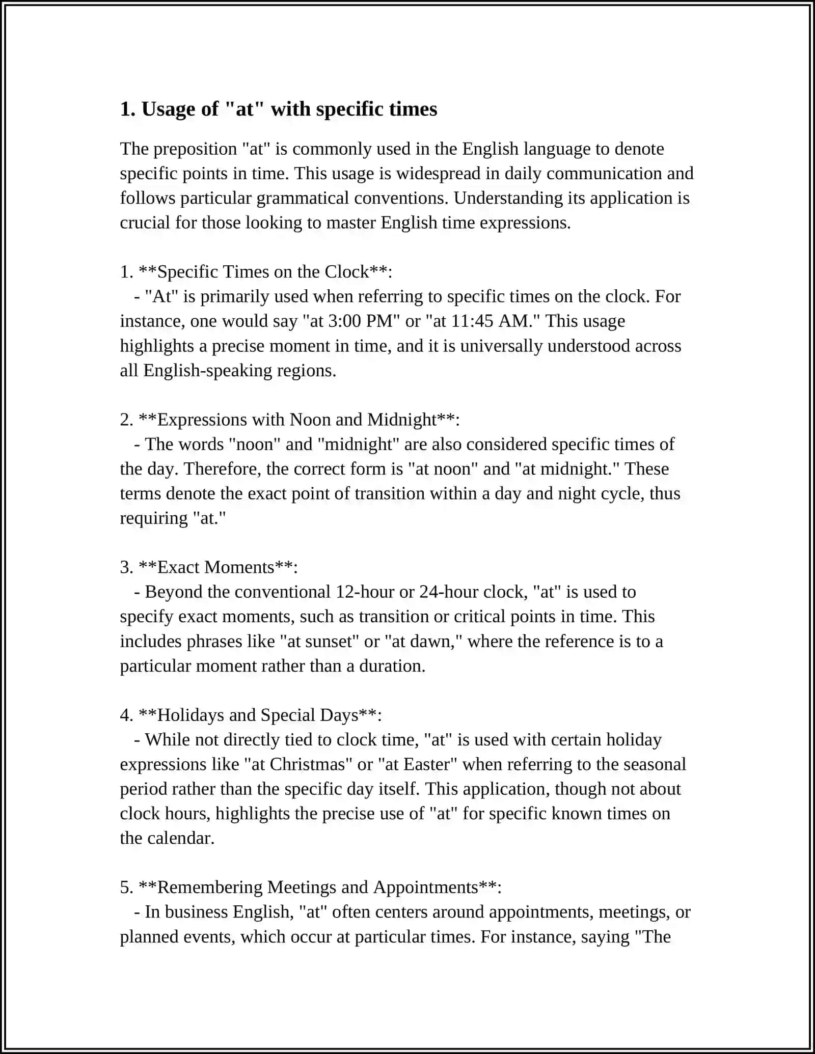 PREPOSITIONS OF TIME (AT, ON, IN) 3