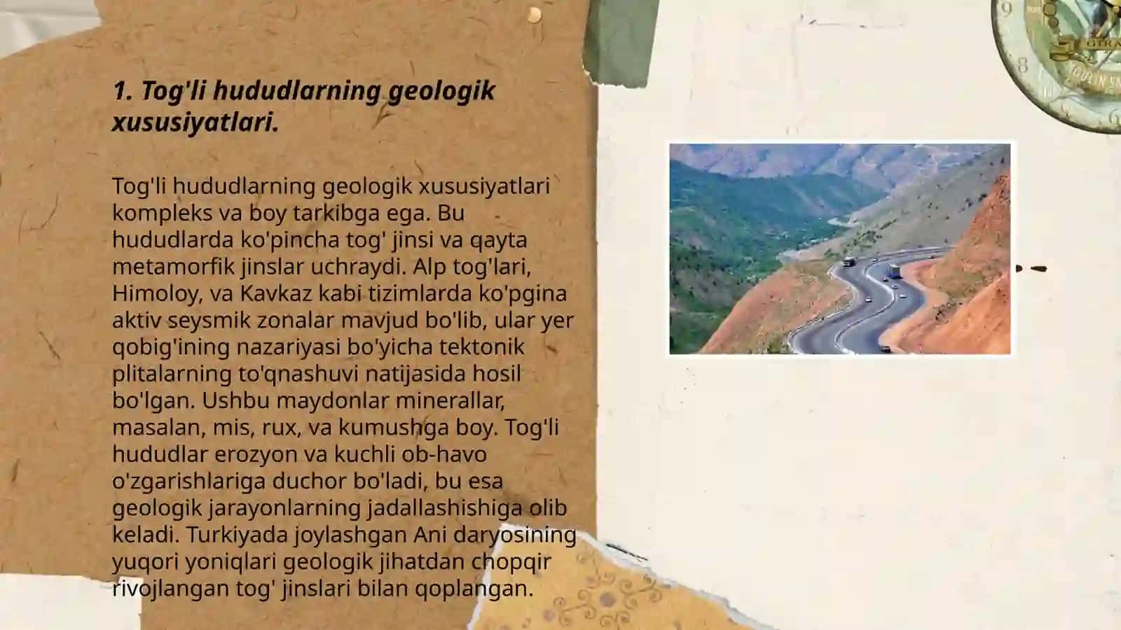 Tog'li joylarda yo'llarni loyihalash 3