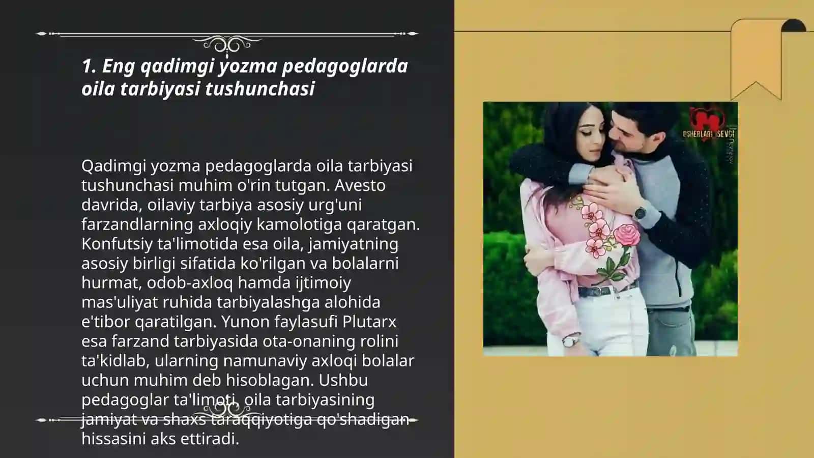 Eng qadimgi yozma pedagoglarda oila va oila da Bola tarbiyasi masalalarini yoritish 3