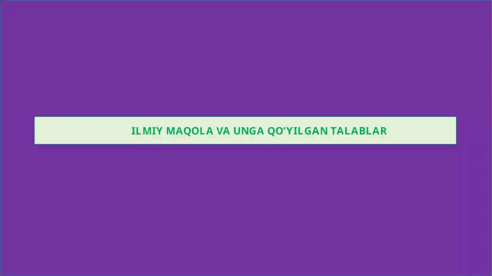 KICHIK ILMIY TADQIQOT VA UNING TARKIBIY QISMLARI. TAQRIZ 3