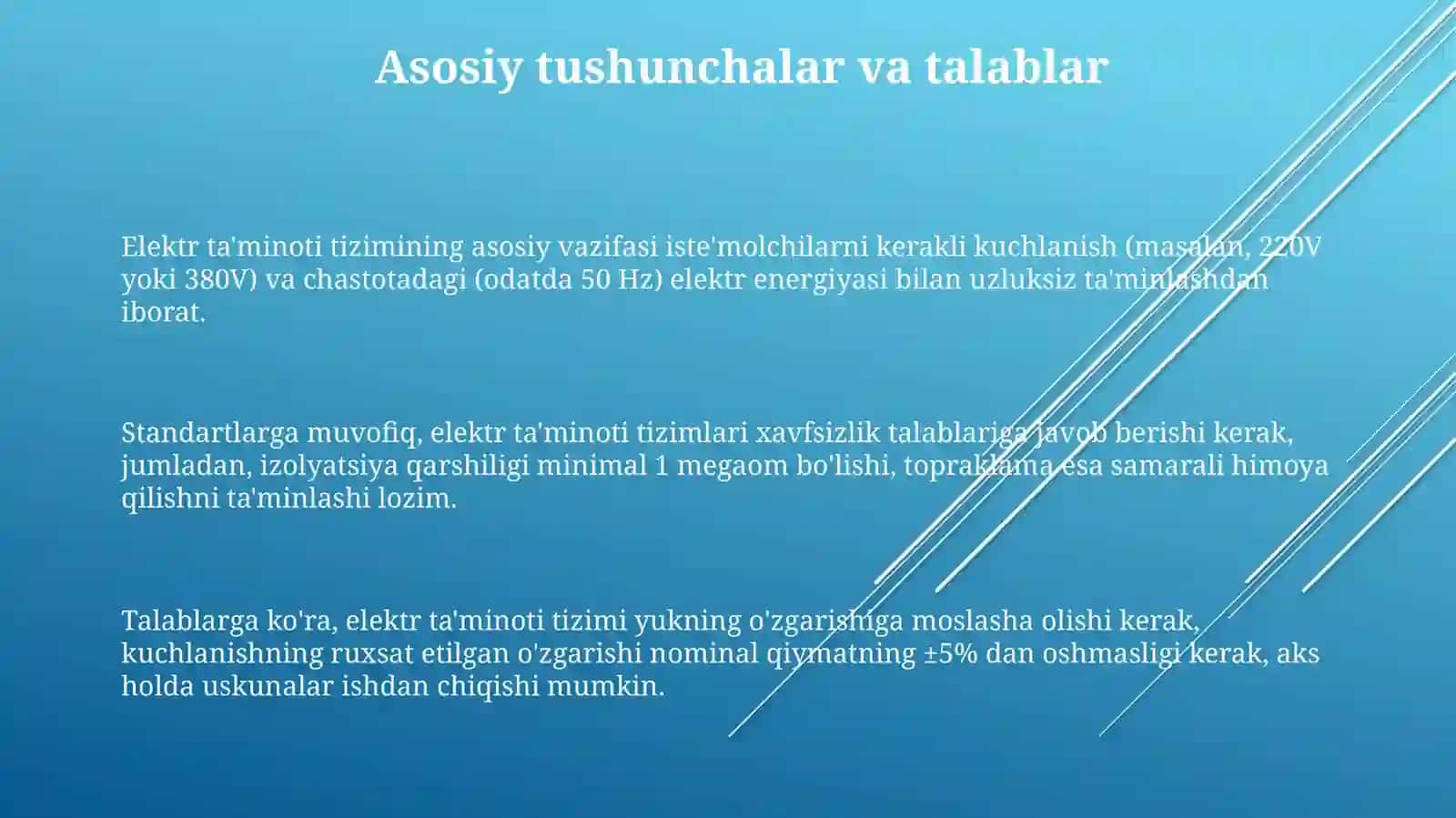 Elektr energiyasi taʼminlash sxemasi 3