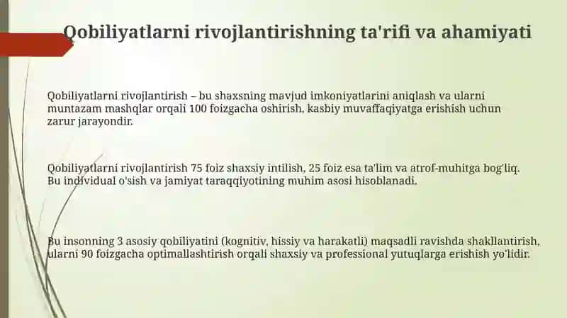 Kuch qobiliyatini tarbiyalash 3