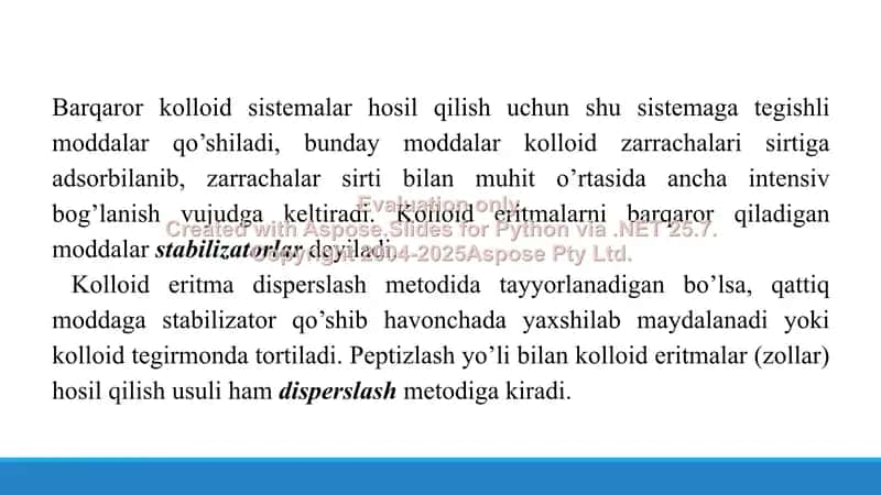 11.1. Kolloid eritmalarning olinishi. Taqdimot, 11 bet 3