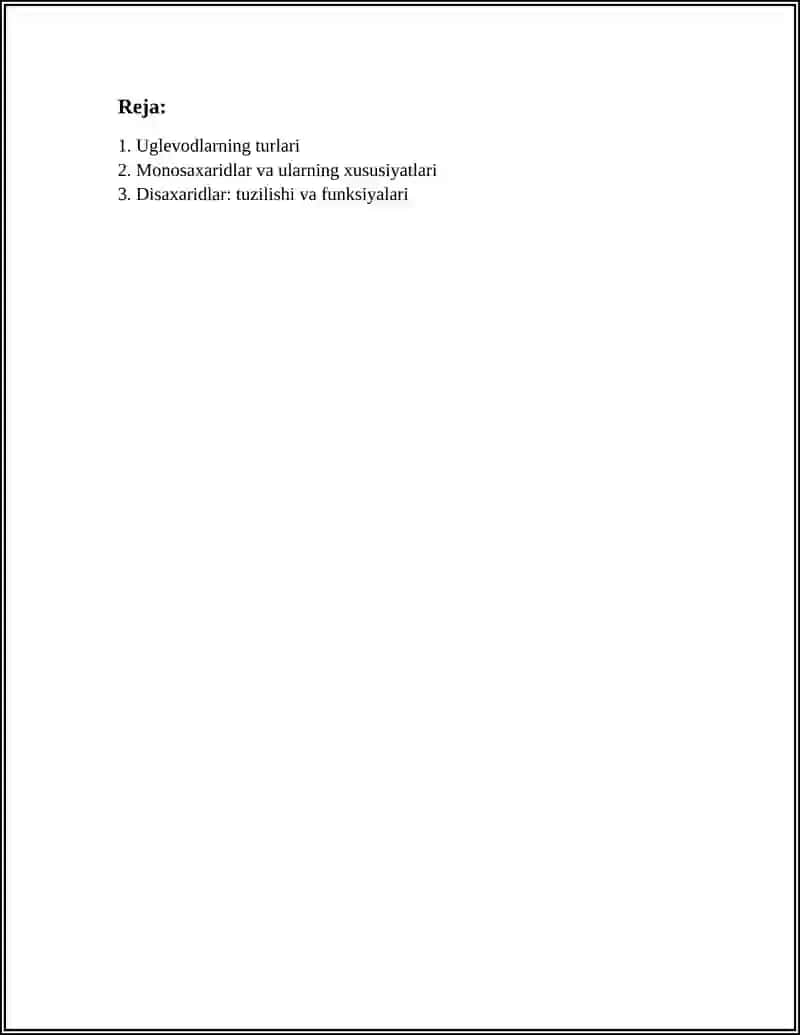 Uglevodlar klassifikatsiyasi va xususiyatlari 3