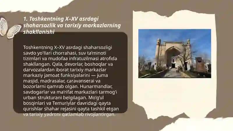 Toshkentdagi madaniy obidalar X - XV asrdagi 3
