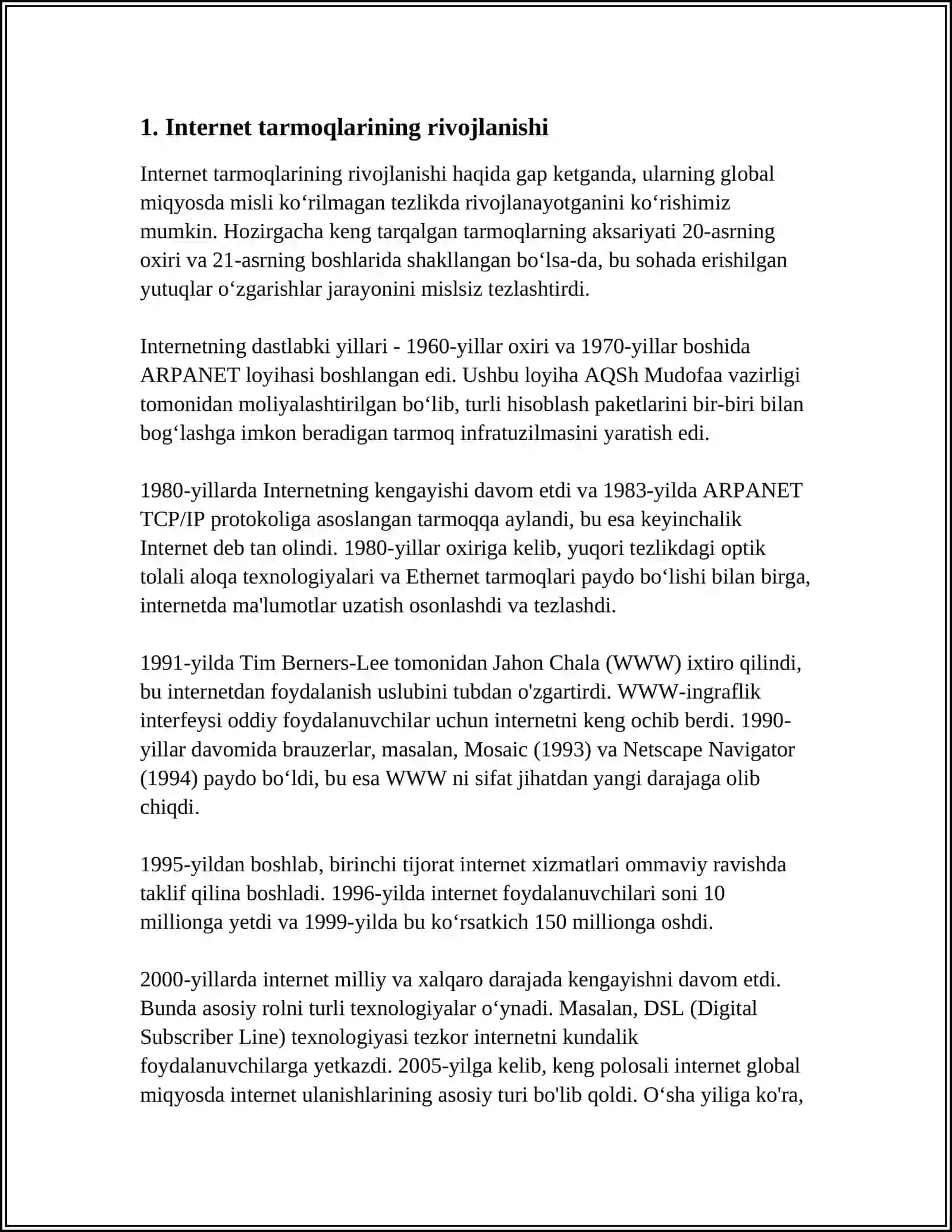 GLOBAL KOMPYUTER TARMOQLARI 3