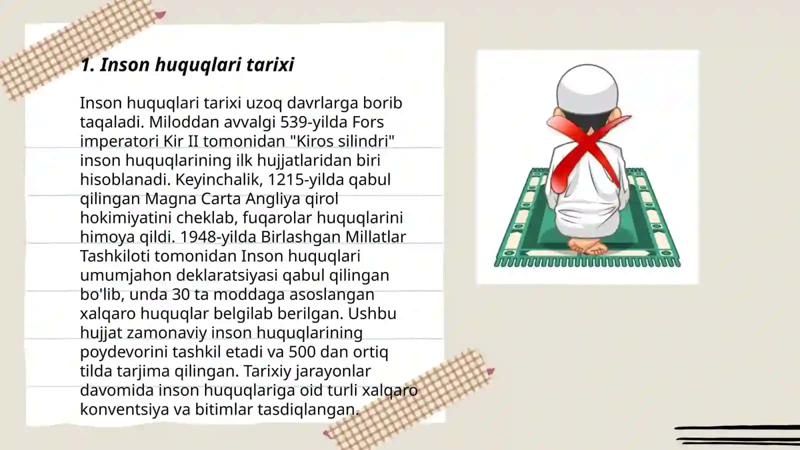 Inson huquqlarining o'rni 3