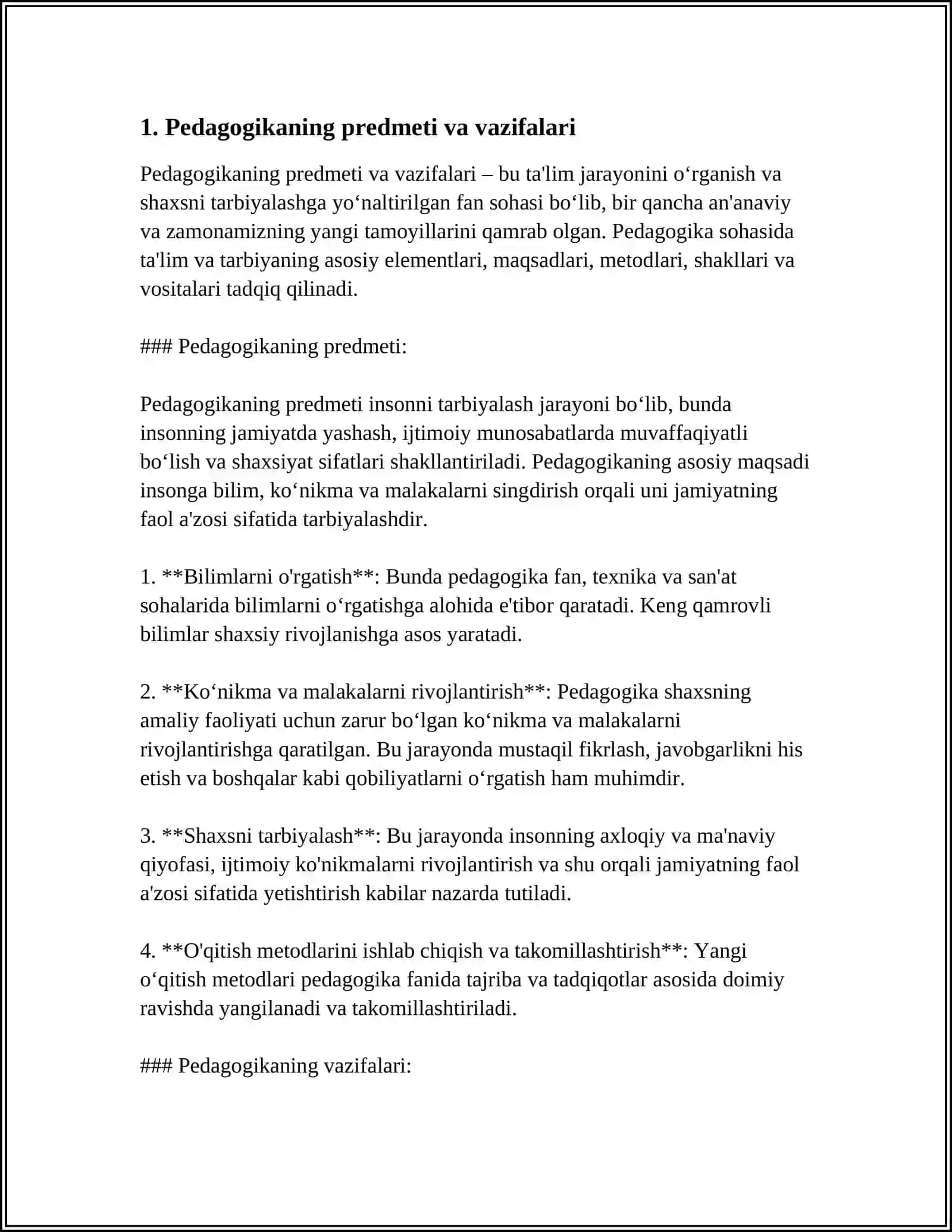 UMUMIY PEDAGOGIKA FANINING ASOSIY TARMOQLARI 3