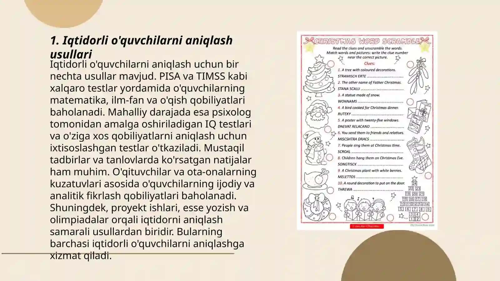 Iqtidorli o'quvchilarni aniqlash usullari 3