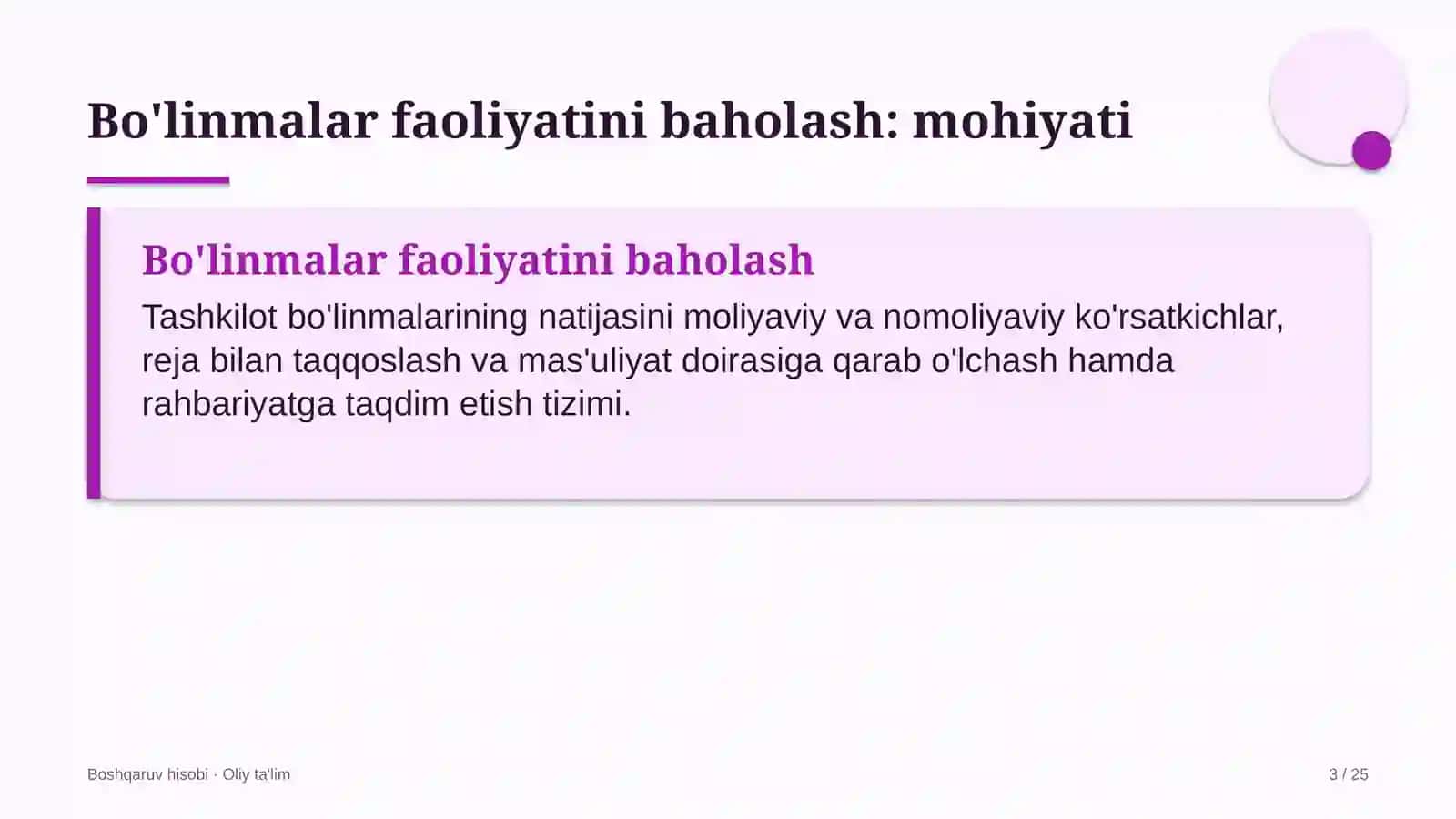 Davlat xaridlari tizimida bo'linmalar faoliyatini baholash 3