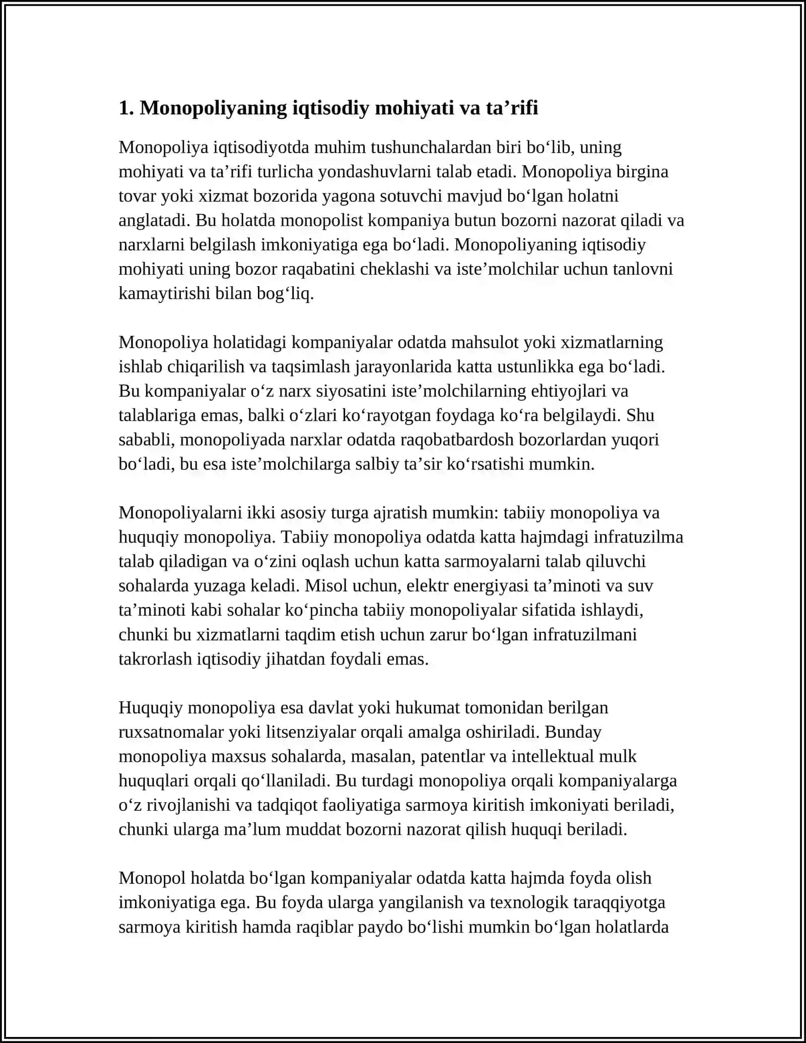 MONOPOLIYA VA MONOPOLISTIK RAQOBAT 3