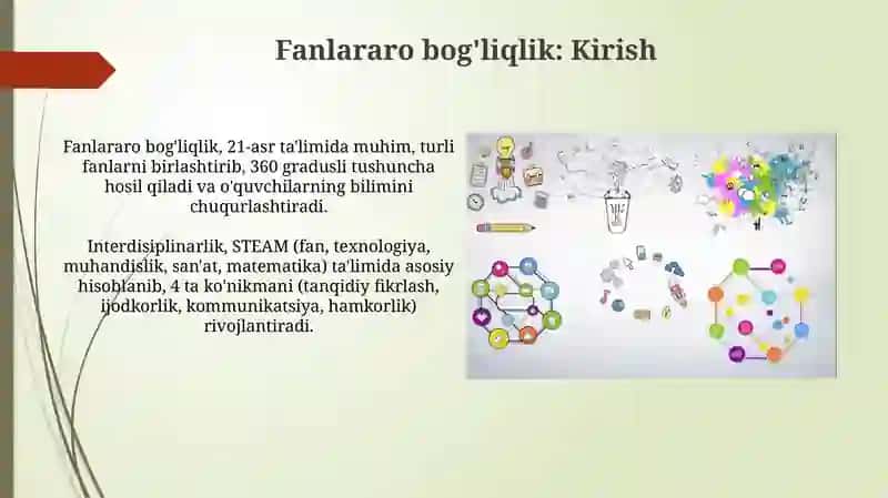 Fanlararo bog'liqlik va kreativ o'qitish 3