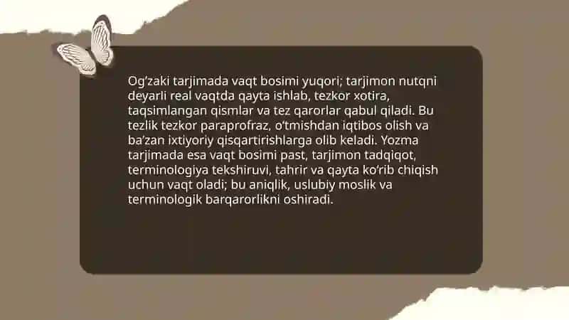 Og’zaki va yozma tarjima o’rtasidagi farqlar 3