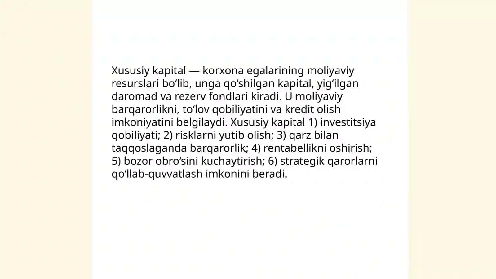 Xususiy kapital tahlili 3