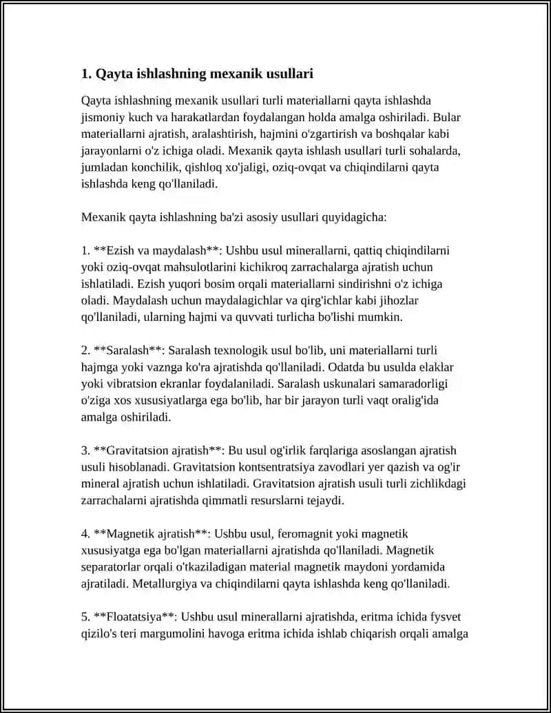 Qayta ishlashning mexanik usullari 3