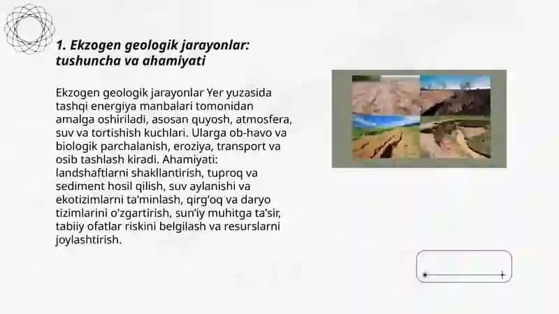 Ekzogen geologik jarayonlar. Turlari 3