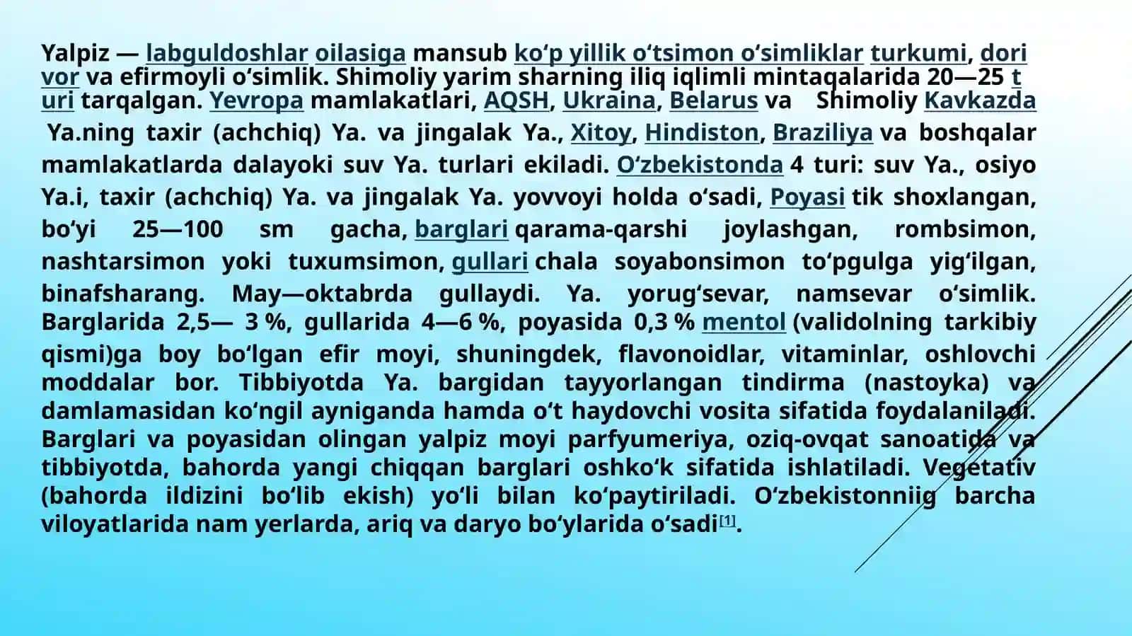 Yalpizning O`ziga Xos Xususiyatlari 3
