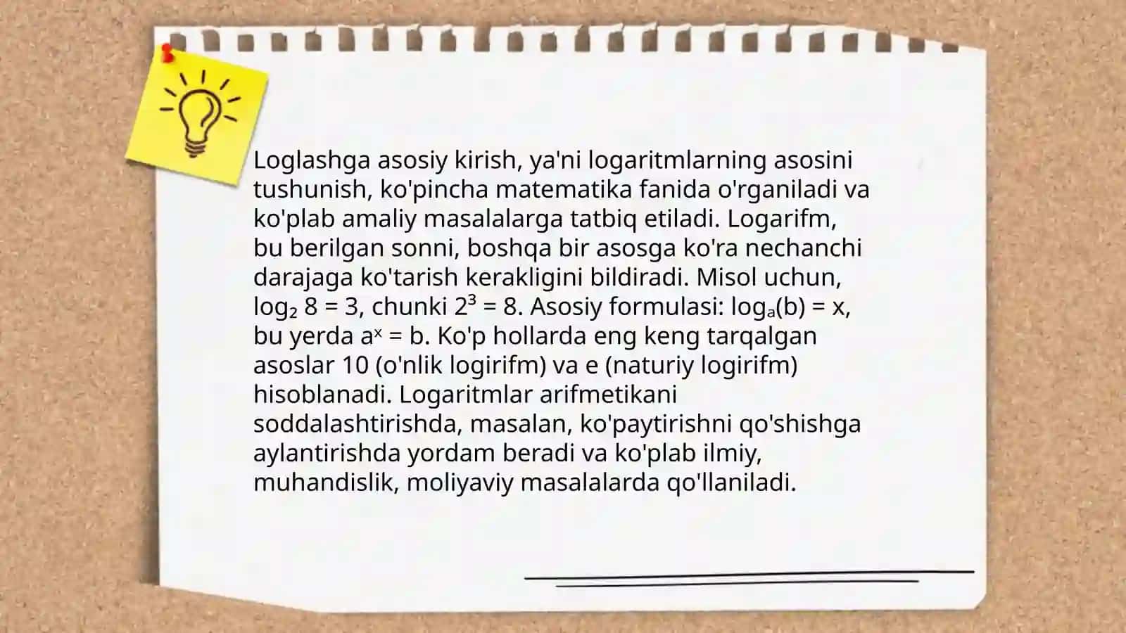 Loglashga asosiy kirish 3