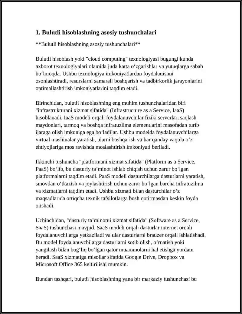 MUSTAQIL ISH Mavzu: FRESH BULUT QUYI TIZIMINING PRINSIPLARINI 3