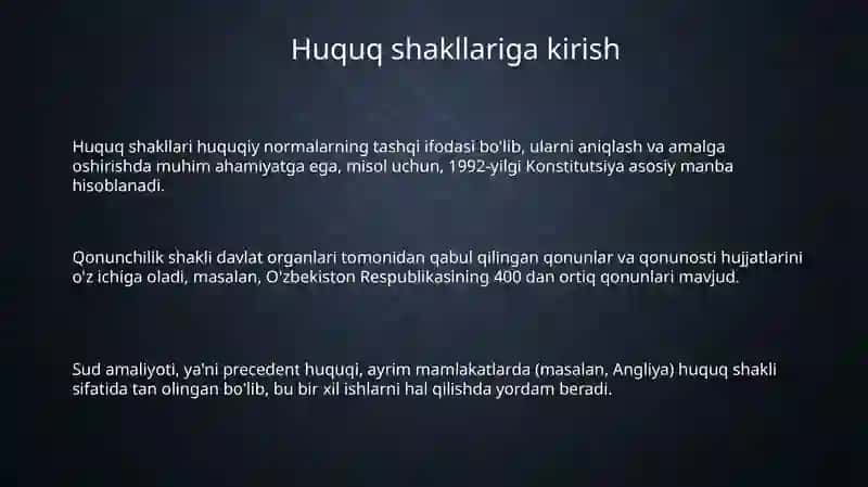 Huquqning shakillari 3