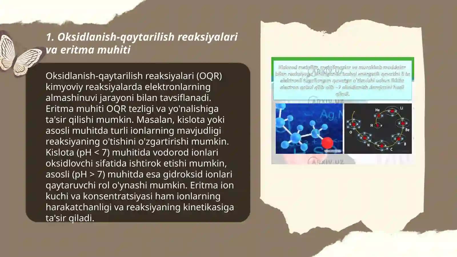 Oksidlanish qaytarilish reaksiyalarini eritma muhitga bogliqligi 3