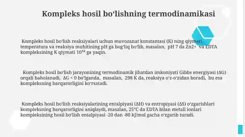 Kompleksonlar: tuzilishi va hosil boʻlishi 3