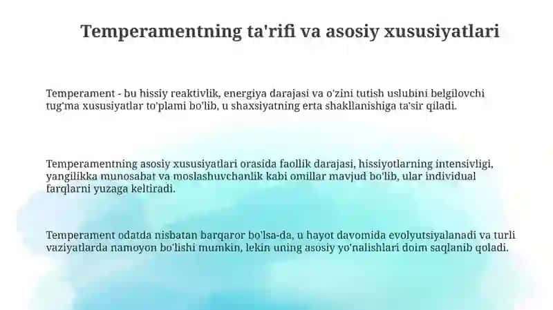 Temprament shaxs tuzilmasi sifatida 3
