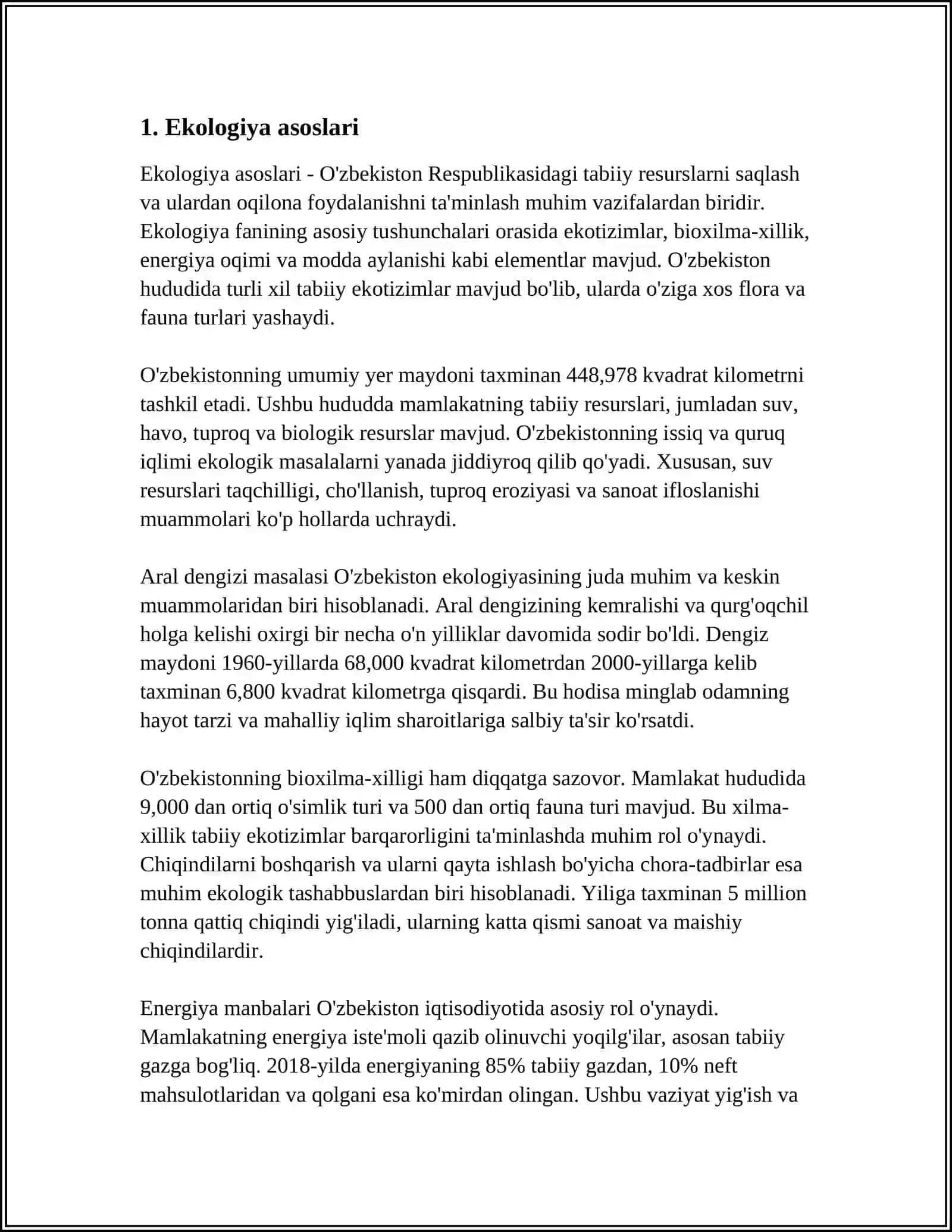 EKOLOGIYA NIMANI O'RGANADI 3
