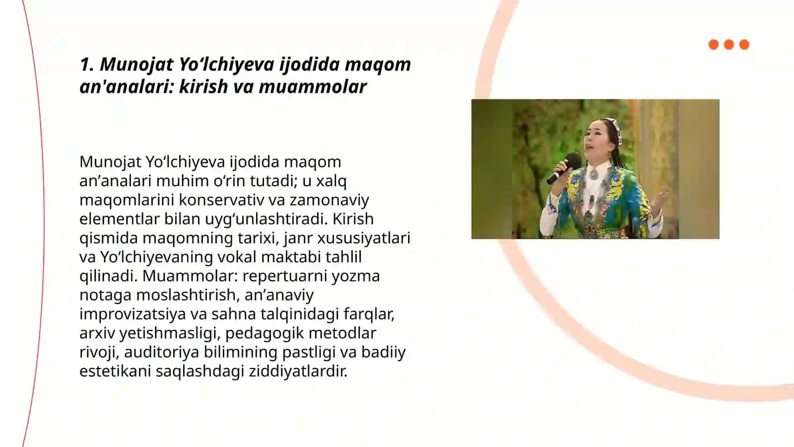 Munojat Yoʻlchiyeva ijodida maqom an'analari 3